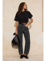 Trendyol Dżinsy - Barrel fit - w kolorze błękitnym rozmiar: 34. Czarne jeansy Trendyol, bez wzorów, klasyczne, z podwyższonym stanem. Za 130.99 zł.