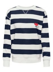 JDY Bluza w kolorze granatowo-białym rozmiar: L. Białe bluzy JDY, l, bez wzorów, z bawełny, bez ramiączek, bez kaptura. Za 118.56 zł.