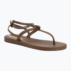 Sandały damskie Ipanema Atena. Brązowe sandały Ipanema, bez wzorów, z materiału, klasyczne, bez obcasa, bez zapięcia. Za 139.99 zł.