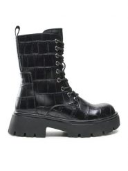 Jenny Fairy Trapery WS125-11 Czarny. Czarne traperki Jenny Fairy, bez wzorów, ze skóry, bez obcasa, bez zapięcia. Za 179.99 zł.