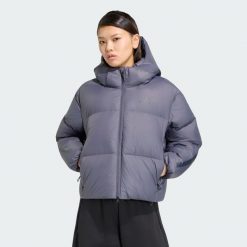 Kurtka puchowa Z.N.E. Puffer. Szare kurtki adidas, s, bez wzorów, z materiału, bez kaptura. Za 1,129.00 zł.