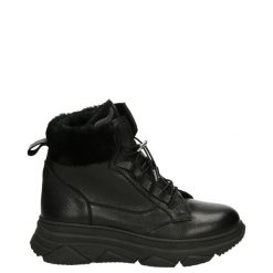 SPORTOWE BOTKI Z OCIEPLENIEM 3106 BLACK. Czarne botki Venezia, bez wzorów, ze skóry, sportowe, bez obcasa, bez zapięcia. Za 287.00 zł.