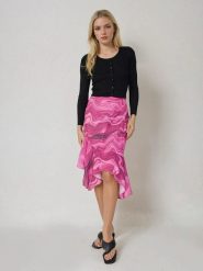 Monki Spódnica w kolorze różowym rozmiar: 34. Różowe spódnice Monki, bez wzorów, midi. Za 39.99 zł.