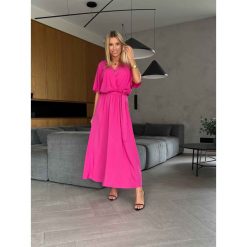 Sukienka Subtel Fuchsia. Różowe sukienki ClothStore, bez wzorów, bez kołnierzyka, bez ramiączek. W wyprzedaży za 119.20 zł.