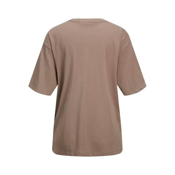 Duży T-shirt damski JJXX andrea logo. Brązowe t-shirty JJXX, bez wzorów, sportowe, bez kołnierzyka, bez ramiączek. Za 116.00 zł.