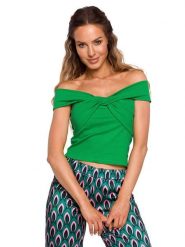 Made of emotion Top w kolorze zielonym rozmiar: L. Zielone topy Made Of Emotion, l, bez wzorów, bez kołnierzyka, bez ramiączek. Za 131.43 zł.