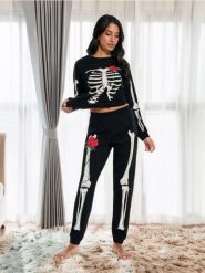 Piżama - czarny. Czarne piżamy Sinsay, l, bez wzorów, bez kołnierzyka, bez ramiączek, długie. Za 39.99 zł.