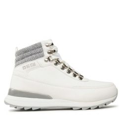 Trapery Big Star Shoes. Białe traperki BIG STAR SHOES, bez wzorów, retro, bez obcasa, bez zapięcia. Za 349.99 zł.