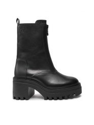 Calvin Klein Jeans Botki Chunky Heeled Zip YW0YW01541 Czarny. Czarne botki Calvin Klein Jeans, bez wzorów, z jeansu, bez obcasa, na słupku, bez zapięcia. Za 499.99 zł.