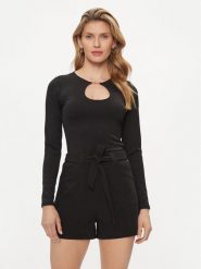 Guess Bluzka W4GP19 KC7M0 Czarny Regular Fit. Czarne bluzki Guess, m, z aplikacjami, z syntetyku, bez kołnierzyka, bez ramiączek. Za 469.99 zł.