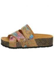 Think! Skórzane klapki "Papu" w kolorze jasnobrązowym ze wzorem rozmiar: 41. Brązowe klapki Think!, bez wzorów, klasyczne, z otwartym noskiem, bez obcasa, na platformie, bez zapięcia. Za 176.91 zł.