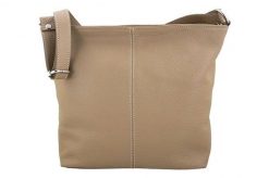 Listonoszki damskie skórzane - Barberini's - Beżowe. Brązowe shopper bag Barberinis, bez wzorów, ze skóry, biznesowe, duże, bez dodatków. Za 199.99 zł.
