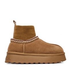 Śniegowce Badura. Brązowe śniegowce Badura, bez wzorów, bez zapięcia. Za 279.99 zł.