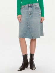 Tommy Hilfiger Spódnica jeansowa WW0WW40656 Niebieski Relaxed Fit. Niebieskie spódnice Tommy Hilfiger, bez wzorów, z bawełny. Za 329.99 zł.
