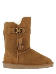NICEBAY Skórzane kozaki zimowe "Barada" w kolorze jasnobrązowym rozmiar: 37. Brązowe kozaki NICEBAY, na zimę, bez wzorów, z materiału, eleganckie, bez obcasa, bez zapięcia. Za 175.26 zł.