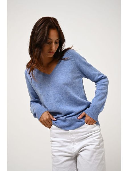 AUTHENTIC CASHMERE Kaszmirowy sweter "Giusalet" w kolorze błękitnym rozmiar: XXL. Niebieskie swetry AUTHENTIC CASHMERE, xxl, bez wzorów, z kaszmiru, bez ramiączek. Za 333.03 zł.