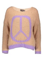 Miss goodlife Sweter w kolorze beżowo-fioletowym rozmiar: XL. Brązowe swetry miss goodlife, xl, bez wzorów, z wełny, bez ramiączek. Za 158.47 zł.