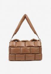 Beżowa Torebka na Ramię Typu Puffer Bag Norriva. Brązowe torebki klasyczne Renee, bez wzorów, z jeansu, eleganckie, na ramię, pikowane, bez dodatków. Za 149.99 zł.