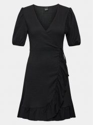 Gina Tricot Sukienka codzienna 19320 Czarny Regular Fit. Czarne sukienki Gina Tricot, na co dzień, s, bez wzorów, z syntetyku, bez kołnierzyka, bez ramiączek, proste. Za 159.99 zł.