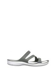 Crocs Klapki "Swiftwater" w kolorze biało-szarym rozmiar: 34/35. Białe klapki Crocs, bez wzorów, klasyczne, z otwartym noskiem, bez obcasa, bez zapięcia. Za 86.37 zł.