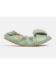Loft37 Skórzane baleriny w kolorze zielonym rozmiar: 37. Zielone baleriny loft37, bez wzorów, bez obcasa, bez zapięcia. Za 304.99 zł.