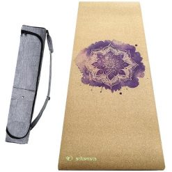 Mata jogi korka Hi-tech 6mm +Torba wodoodporna 3 materiały dla większej wygody. Brązowe torby sportowe ACHAMANA, bez wzorów, z materiału, na ramię, małe. Za 486.00 zł.