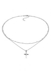 Elli Damski choker wisiorek krzyż ze srebra próby 925 Sterling Silver Naszyjniki 1 ct. Szare naszyjniki Elli, z materiału, srebrne. Za 211.64 zł.