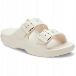 Klapki Dla Dorosłych Crocs Saturday. Brązowe klapki Crocs, bez wzorów, z materiału, bez obcasa, bez zapięcia. Za 199.99 zł.