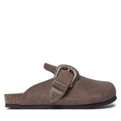 Kapcie Genuins. Brązowe kapcie Genuins, bez wzorów. Za 319.99 zł.