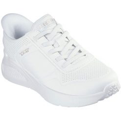 Buty sportowe damskie Skechers Uno Lite floating Steps. Białe buty sportowe lifestyle Skechers, bez wzorów, ze skóry ekologicznej, sportowe, bez zapięcia. Za 390.00 zł.