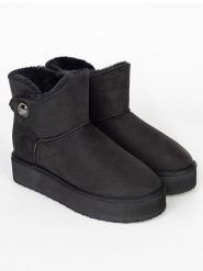 ISLAND BOOT Botki zimowe "Catalina" w kolorze czarnym rozmiar: 36. Czarne botki Island Boot, bez wzorów, bez obcasa, bez zapięcia. Za 92.42 zł.