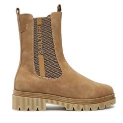 Sztyblety s.Oliver. Brązowe botki S.Oliver, bez wzorów, bez obcasa, na płaskiej podeszwie, bez zapięcia. Za 219.99 zł.