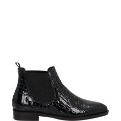 CZARNE SZTYBLETY ELIANA COC L NER. Czarne botki Venezia, bez wzorów, ze skóry, bez obcasa, bez zapięcia. Za 349.00 zł.