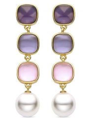 Luxenter Kolczyki-wkrętki z perłami rozmiar: onesize. Białe kolczyki Luxenter, z kryształem, srebrne. Za 304.99 zł.