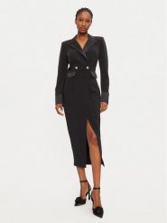 Babylon Sukienka koktajlowa E00725 Czarny Regular Fit. Czarne sukienki Babylon, bez wzorów, z wiskozy, wizytowe, bez kołnierzyka, bez ramiączek. Za 899.99 zł.