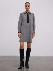 BGN Sukienka w kolorze czarno-szarym rozmiar: 36. Czarne sukienki BGN, na co dzień, bez wzorów, bez kołnierzyka, bez ramiączek, mini, proste. Za 153.34 zł.