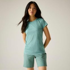 T-shirt damski Regatta Fingal Edition. Zielone t-shirty sportowe Regatta, m, bez wzorów, z dżerseju, bez ramiączek, trekkingowe. Za 80.00 zł.