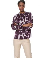 Creation L Bluzka w kolorze ciemnofioletowo-białym rozmiar: 50. Różowe bluzki creation L, l, bez wzorów, bez kołnierzyka, bez ramiączek. Za 39.99 zł.