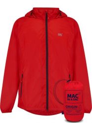 Mac in a Sac - Płaszcz przeciwdeszczowy - Czerwony. Czerwone kurtki przeciwdeszczowe Mac In A Sac, l, bez wzorów, z materiału, z kapturem, rowerowe. Za 308.50 zł.