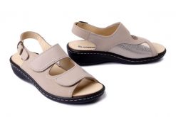 DR. BRINKMANN 710183-08 cream, sandały damskie. Brązowe sandały Dr. Brinkmann, bez wzorów, ze skóry, bez obcasa, bez zapięcia. Za 394.90 zł.