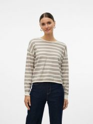 Vero Moda Sweter w kolorze beżowo-kremowym rozmiar: M. Brązowe swetry Vero Moda, m, bez wzorów, ze splotem, bez ramiączek. Za 70.41 zł.