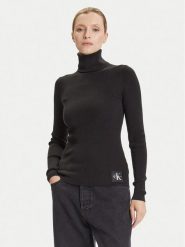 Calvin Klein Jeans Golf LV047D350G Czarny Regular Fit. Czarne swetry Calvin Klein Jeans, xxl, bez wzorów, z bawełny, bez ramiączek. Za 369.99 zł.