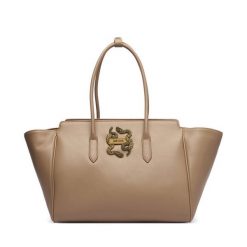 Torebka Just Cavalli. Brązowe shopper bag Just Cavalli, bez wzorów, bez dodatków. Za 939.99 zł.