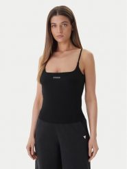 Guess Top V6GP18 K3470 Czarny Regular Fit. Czarne topy Guess, l, z aplikacjami, z syntetyku, bez kołnierzyka, bez ramiączek. Za 159.99 zł.