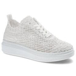 Białe Półbuty Artiker Damskie Wygodne Obuwie. Białe półbuty wsuwane Artiker, na lato, w ażurowe wzory, z jeansu, eleganckie, bez obcasa. Za 144.99 zł.