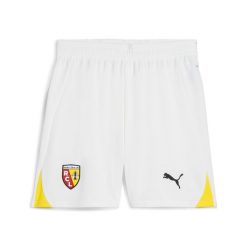 Młodzieżowe szorty RC Lens 24/25 PUMA White Black. Biała szorty Puma, bez wzorów, ze lnu, młodzieżowe. W wyprzedaży za 154.90 zł.
