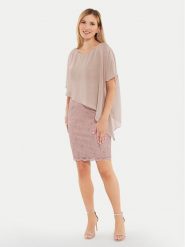 Swing Sukienka koktajlowa 77760410 Beżowy Regular Fit. Brązowe sukienki Swing, bez wzorów, z syntetyku, wizytowe, bez kołnierzyka, bez ramiączek. Za 419.99 zł.