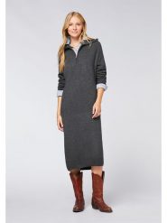 Polo Sylt Sukienka dzianinowa w kolorze antracytowym rozmiar: XL. Czarne sukienki Polo Sylt, na co dzień, xl, bez wzorów, z dzianiny, bez kołnierzyka, bez ramiączek, midi, proste. Za 158.47 zł.
