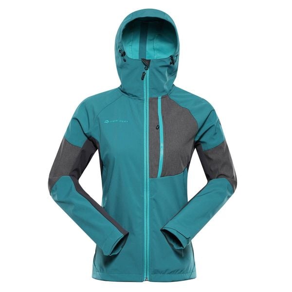 Kurtka softshell damska Alpine Pro Esprita 2. Zielone kurtki przejściowe sportowe Alpine Pro, l, bez wzorów, z softshellu, bez kaptura, trekkingowe. W wyprzedaży za 299.00 zł.