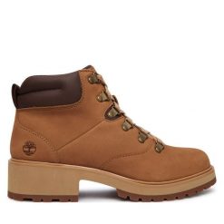 Trapery Timberland. Brązowe traperki Timberland, bez wzorów, bez obcasa, bez zapięcia. Za 739.99 zł.